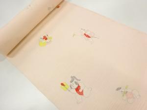 アンティーク　御所人形模様長襦袢地反物